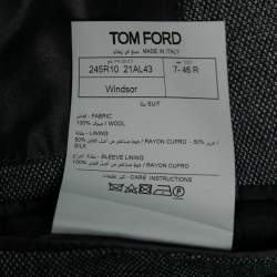 Pre Owned Tom Ford Grey Wool Single Breasted Windsor Single Breasted Blazer & Pant Suit S