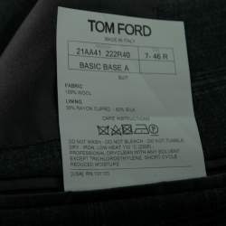 Pre Owned Tom Ford Charcoal Grey Checked Wool Single Breasted Blazer & Pant Suit S