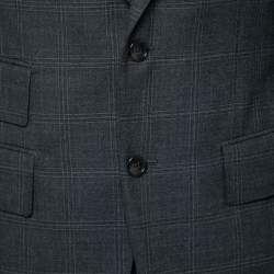 Pre Owned Tom Ford Charcoal Grey Checked Wool Single Breasted Blazer & Pant Suit S