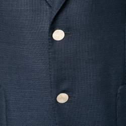 Pre Owned Tom Ford Black Wool & Mohair Textured Single Breasted Blazer S