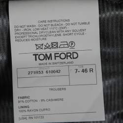 Pre Owned Tom Ford Grey Corduroy Single-Breasted Suit S