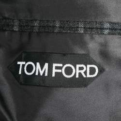 Pre Owned Tom Ford Charcoal Grey Striped Wool Single-Breasted Three-Piece Suit S