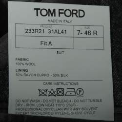 Pre Owned Tom Ford Charcoal Grey Striped Wool Single-Breasted Three-Piece Suit S