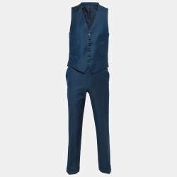 Pre Owned Tom Ford Navy Blue Wool Single Breasted Three Piece Suit S