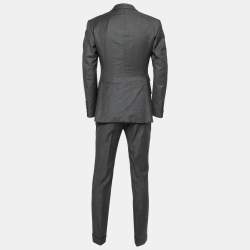 Pre Owned Tom Ford Charcoal Grey Wool Single-Breasted Three-Piece Suit M