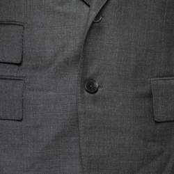 Pre Owned Tom Ford Charcoal Grey Wool Single-Breasted Three-Piece Suit M