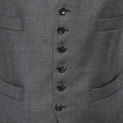 Pre Owned Tom Ford Charcoal Grey Wool Single-Breasted Three-Piece Suit M