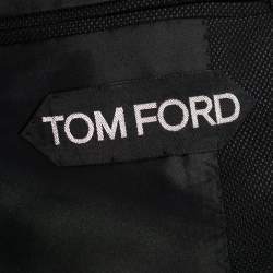 Pre Owned Tom Ford Black Textured Wool-Crepe Single-Breasted Blazer S
