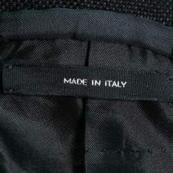 Pre Owned Tom Ford Black Textured Wool-Crepe Single-Breasted Blazer S