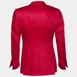 Pre Owned Tom Ford Pink Linen Button Front Blazer S