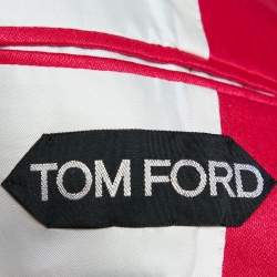 Pre Owned Tom Ford Pink Linen Button Front Blazer S