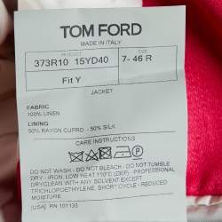 Pre Owned Tom Ford Pink Linen Button Front Blazer S