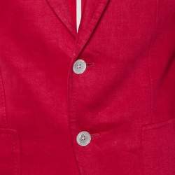 Pre Owned Tom Ford Pink Linen Button Front Blazer S