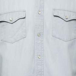 Pre Owned Tom Ford Grey Cotton Long Sleeve Shirt L   