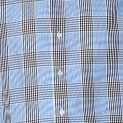 Pre Owned Tom Ford Blue Plaid Cotton Shirt XXL