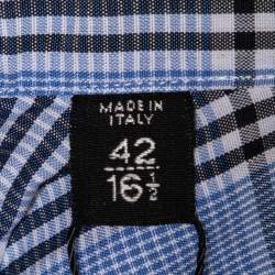 Pre Owned Tom Ford Blue Plaid Cotton Shirt XXL
