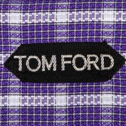 Pre Owned Tom Ford Purple Checked Cotton Shirt M
