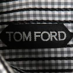 Pre Owned Tom Ford Grey Checked Cotton Shirt M