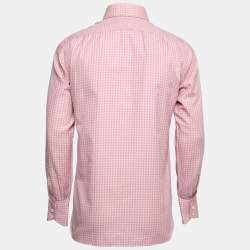 Pre Owned Tom Ford Pink Cotton Checked Shirt S
