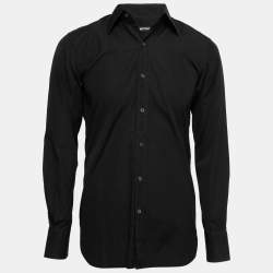 Pre Owned Tom Ford Black Cotton Barrel Cuff Shirt S