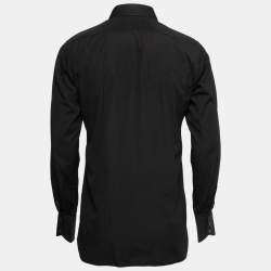 Pre Owned Tom Ford Black Cotton Barrel Cuff Shirt S