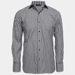 Tom Ford Monochrome Gingham Check Cotton Shirt M