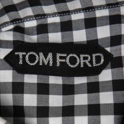 Tom Ford Monochrome Gingham Check Cotton Shirt M