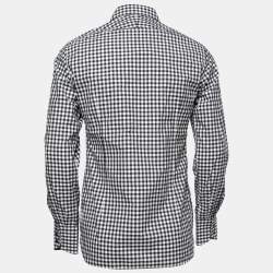 Tom Ford Monochrome Gingham Check Cotton Shirt M