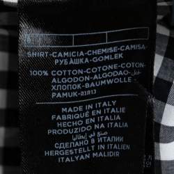 Tom Ford Black Gingham Printed Cotton Button Front Shirt M