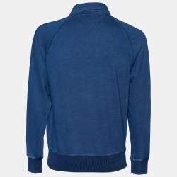 Tom Ford Blue Denim Long Sleeve Polo T-Shirt XXL