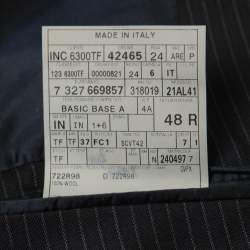 Pre Owned Tom Ford Navy Blue Striped Patterned Wool Suit M