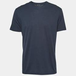 Tom Ford Navy Blue Cotton-Blend Crewneck Polo T-Shirt XL