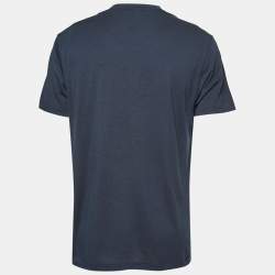 Tom Ford Navy Blue Cotton-Blend Crewneck Polo T-Shirt XL