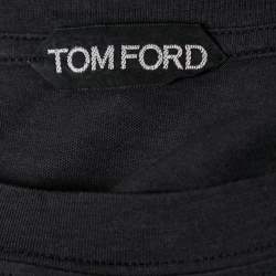 Pre Owned Tom Ford Dark Grey Cotton-Blend Crewneck Polo T-Shirt XL