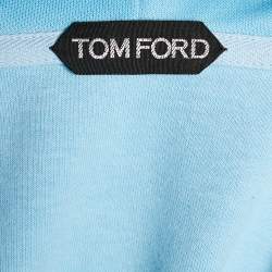 Tom Ford Blue Technical Cotton Zip Up Hoodie XL
