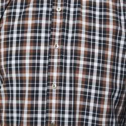 Tom Ford Brown Checked Cotton Button Front Shirt XL