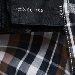 Tom Ford Brown Checked Cotton Button Front Shirt XL