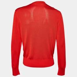 Pre Owned Tom Ford red Cotton Knit Long Sleeve Jumper XXL