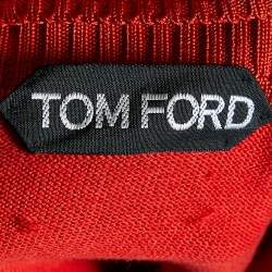 Pre Owned Tom Ford red Cotton Knit Long Sleeve Jumper XXL