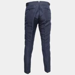Tom Ford Blue Linen Blend Trousers L