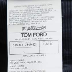 Tom Ford Blue Linen Blend Trousers L