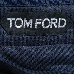 Tom Ford Blue Linen Blend Trousers L