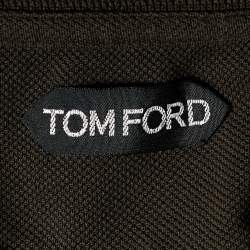 Pre Owned Tom Ford Olive Green Cotton Pique Polo T-Shirt M