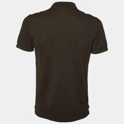 Pre Owned Tom Ford Olive Green Cotton Pique Polo T-Shirt M