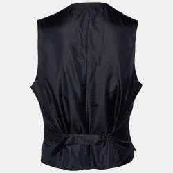 Tom Ford Black Textured Cotton & Silk Gilet S