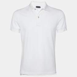 Pre Owned Tom Ford White Cotton Pique Polo T-Shirt S