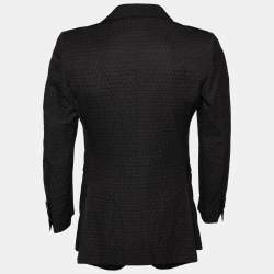 Tom Ford Black Cotton & Silk Jacquard Pattern Blazer S