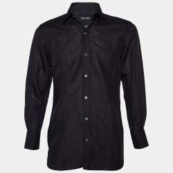 Tom Ford Black Cotton Button Front Shirt S