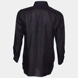 Tom Ford Black Cotton Button Front Shirt S