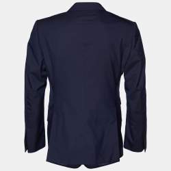 Pre Owned Tom Ford Navy Blue Wool Button Front Blazer M